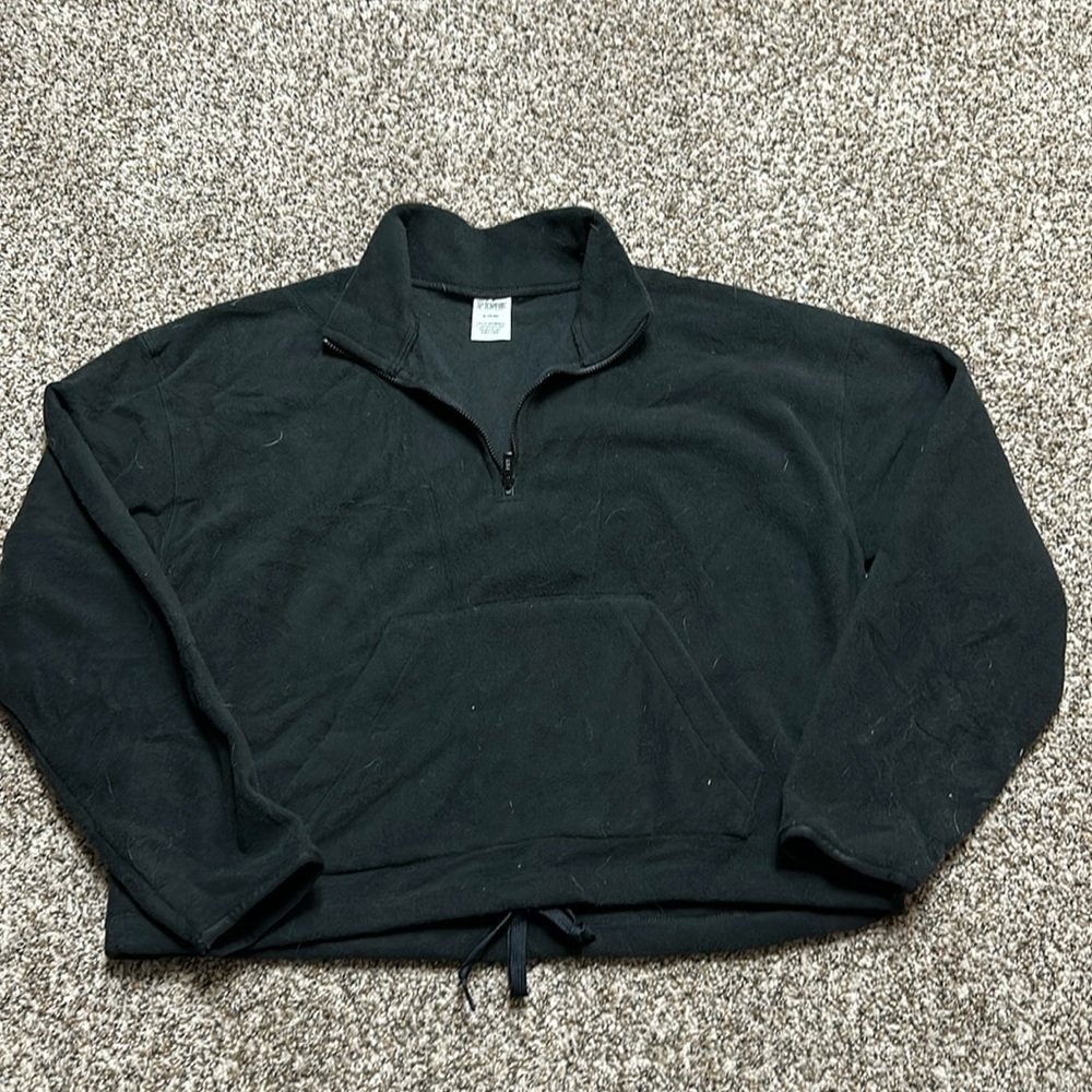 Pink Victoria secret crop top fleece. Size medium